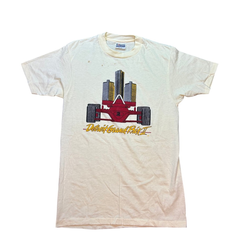 Vintage Detroit Grand Prix II T-Shirt Hanes 50/50 USA Racing Single Stitch Tee M